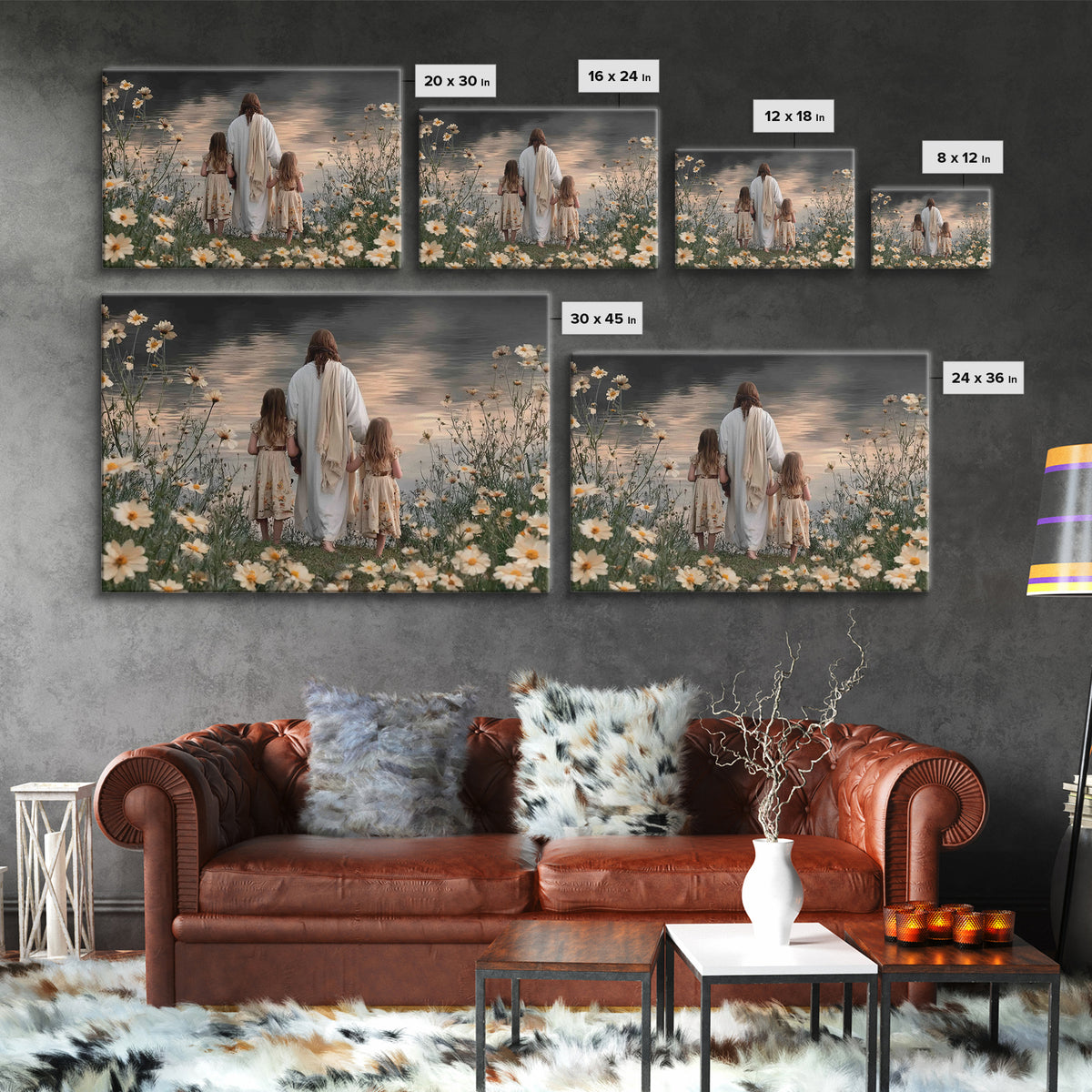 Silent Flock | Framed Canvas Print | Christian Decor For Home | Christian Art Print | Christmas Wall Art | Jesus Christmas Art