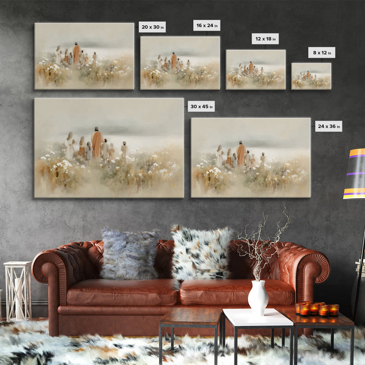 Frosted Journey | Framed Canvas Print | Christian Wall Art | Jesus Paintings | Christian Christmas Art | Modern Christian Painting