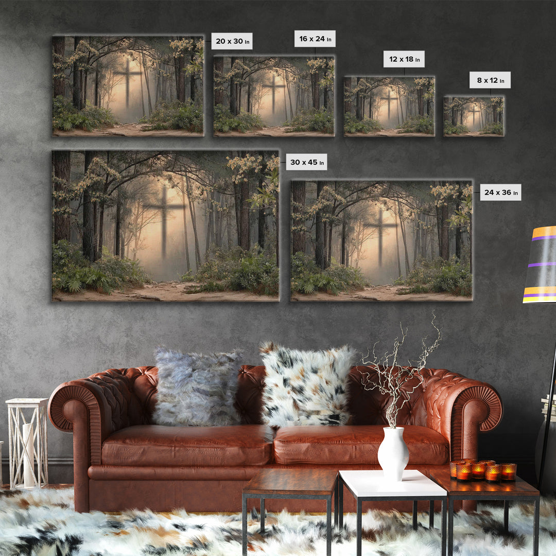 Sacred Path – Framed Canvas Print – Christian Art Work – Jesus Canvas Art – Christian Christmas Decorations – Modern Christian Painting