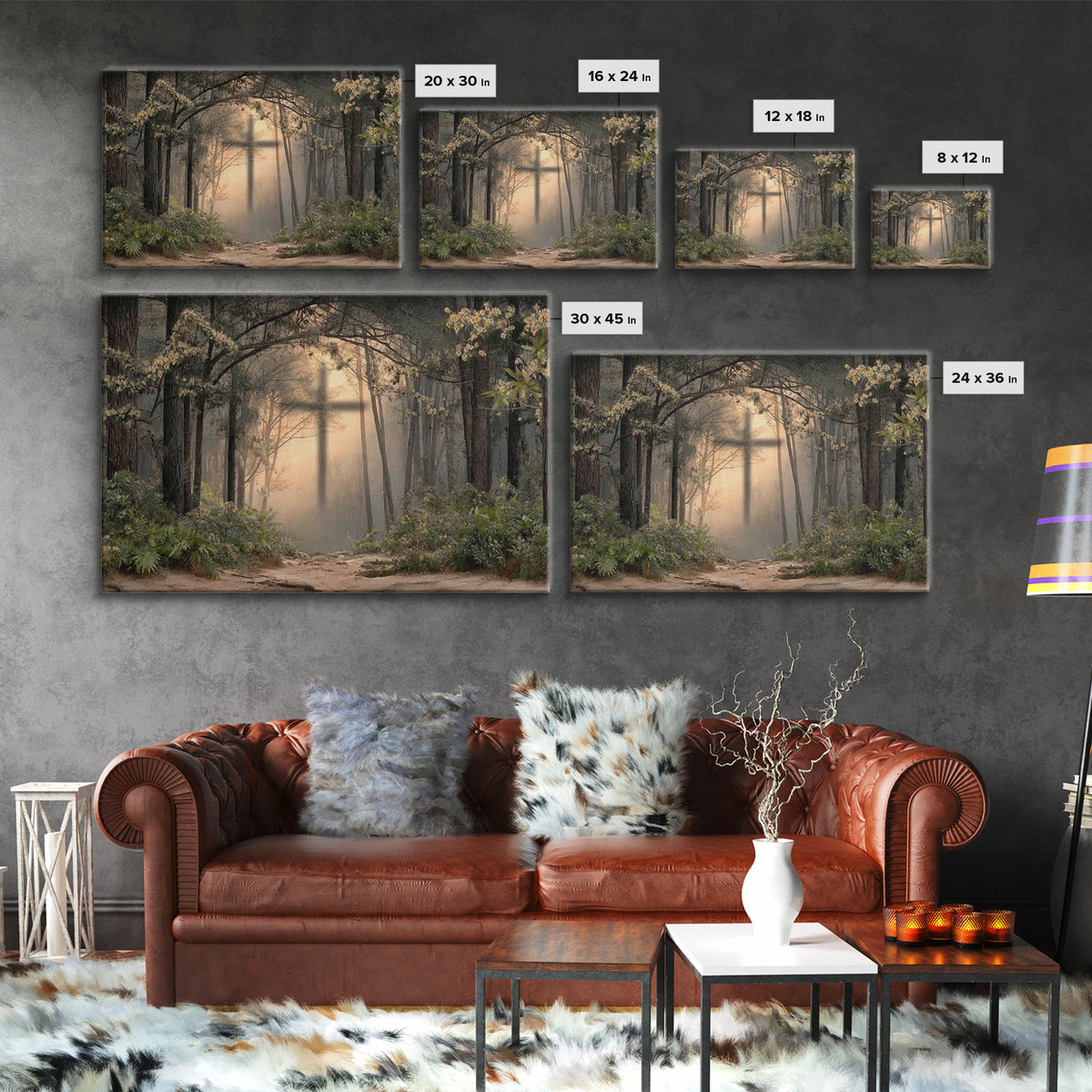 Sacred Path – Framed Canvas Print – Christian Art Work – Jesus Canvas Art – Christian Christmas Decorations – Modern Christian Painting
