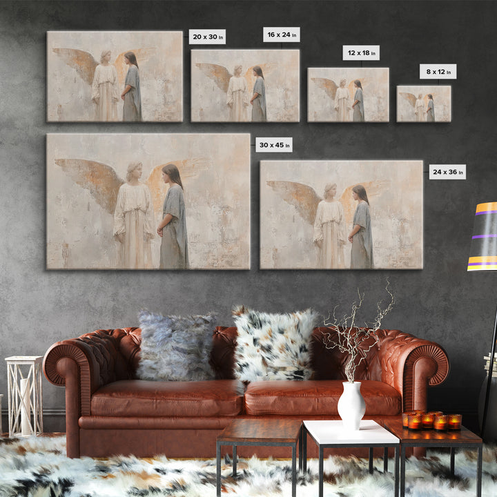 Angels In Light – Framed Canvas Print – Christian Wall Art – Christian Christmas Art – Christian Art Canvas – Christmas Wall Art – Christia