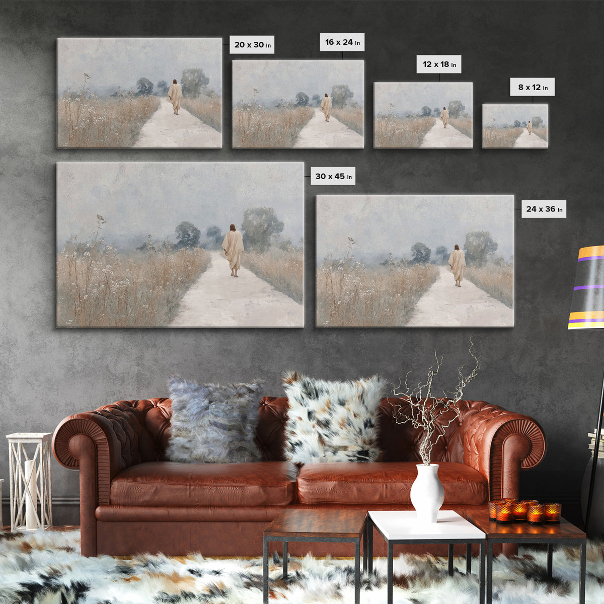 Blessings Of Dawn | Framed Canvas Print | Christian Wall Art | Christian Christmas Art | Jesus Art Print | Vintage Christian Art | Christia