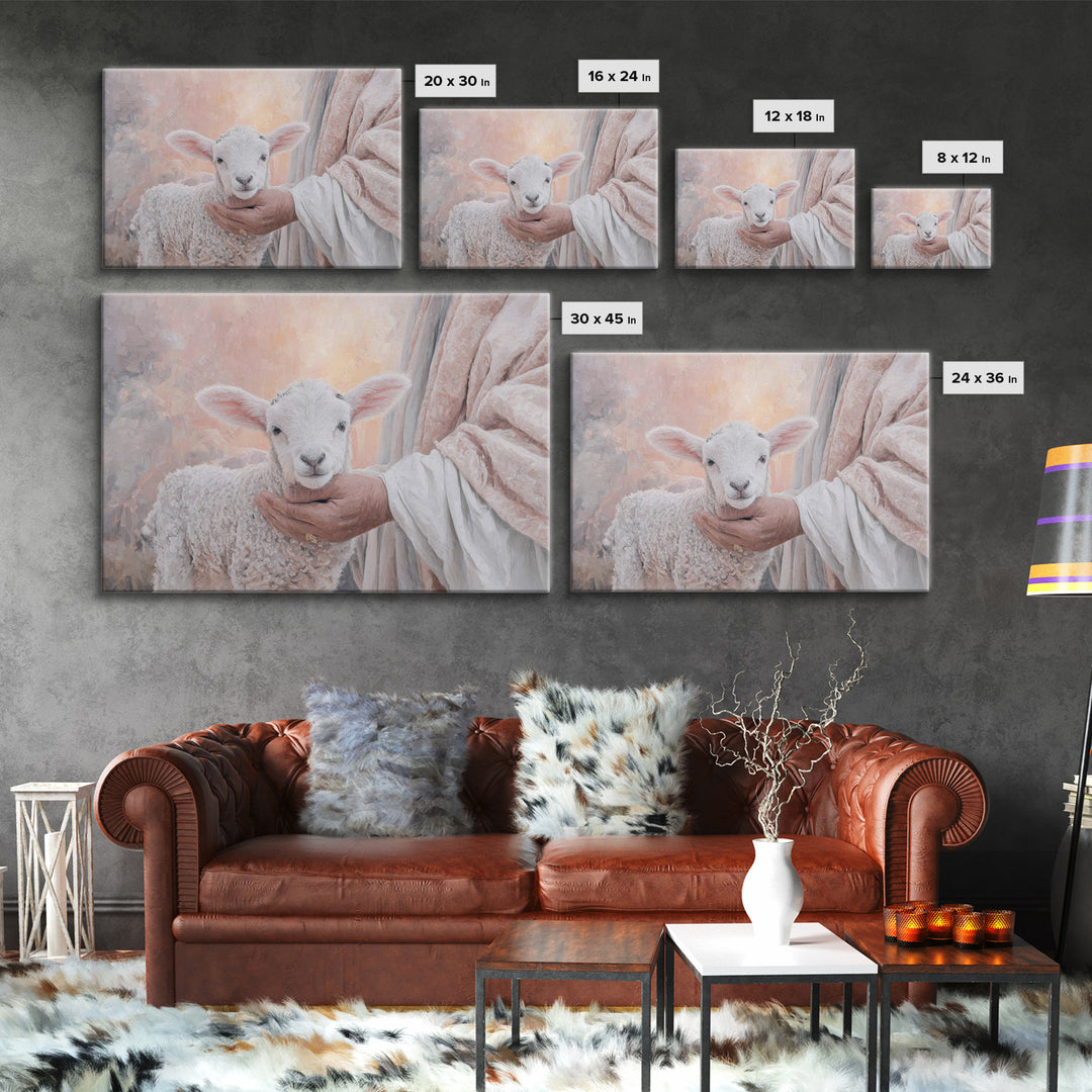 Soft Meadow Guidance – Framed Canvas Print – Christian Art – Jesus Painting – Christian Art Canvas – Christian Wall Art – Christian Art Pri