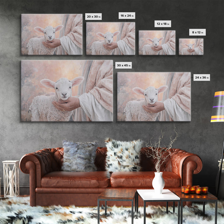 Soft Meadow Guidance – Framed Canvas Print – Christian Art – Jesus Painting – Christian Art Canvas – Christian Wall Art – Christian Art Pri