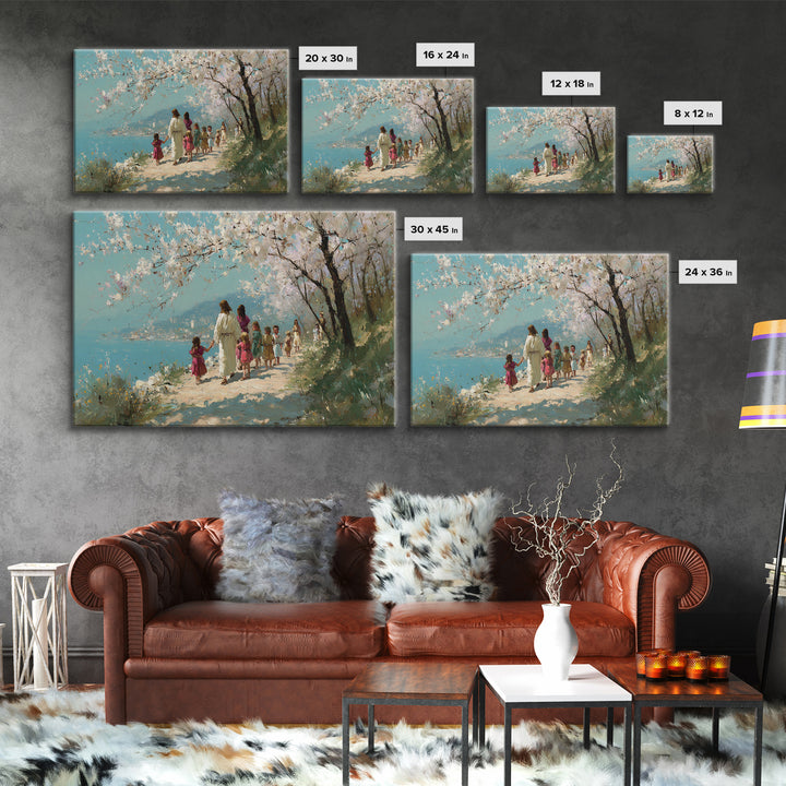 Blossoms Of Mercy | Framed Canvas Print | Christian Art Canvas | Modern Christian Art | Jesus Painting | Christmas Art Prints | Christian G