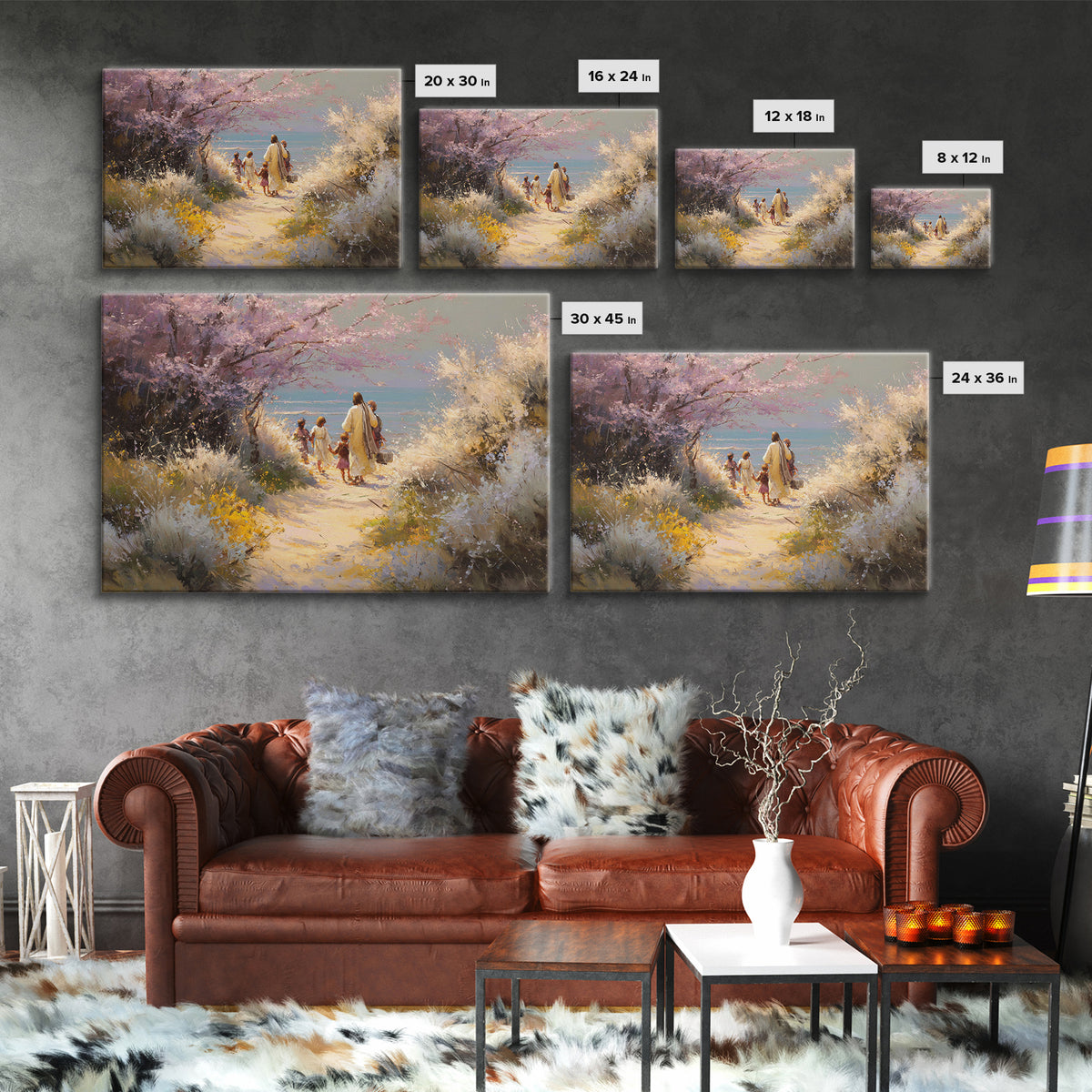 Fields Of Hope | Framed Canvas Print | Christian Paintings | Jesus Wall Art | Christian Art Canvas | Framed Christmas Art | Subtle Christia