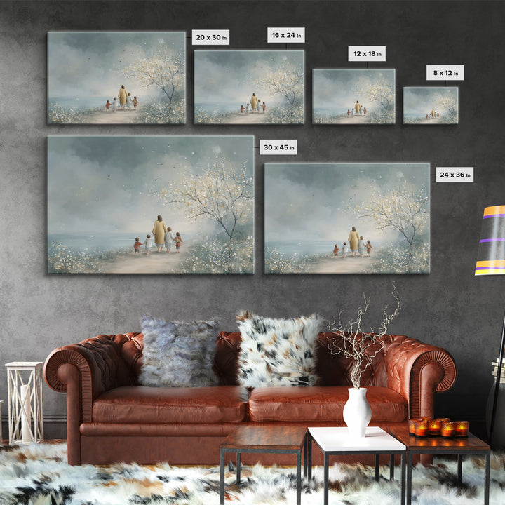 Sacred Stillness – Framed Canvas Print – Christian Wall Art – Jesus Art Print – Large Christian Painting – Christmas Art Work – Christian D
