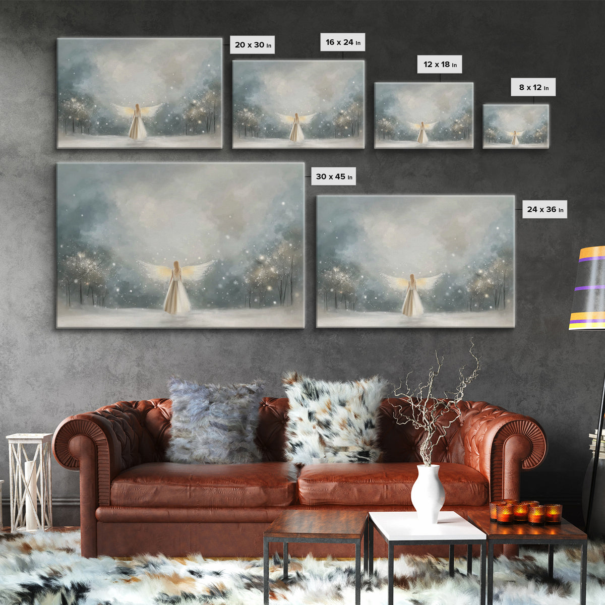 Hilltop Crosslight – Framed Canvas Print – Christian Art – Christian Wall Art – Moody Christian Art – Christian Art Canvas – Christmas Art