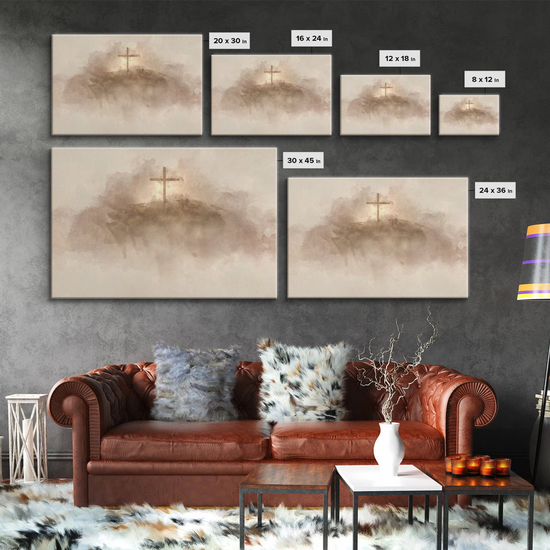 Quiet Communion Glow – Framed Canvas Print – Christian Art Canvas – Christmas Wall Art – Christian Wall Art – Christian Painting – Christia