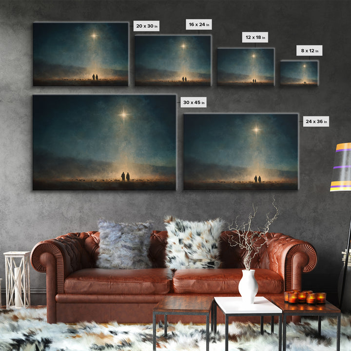 Star Of Hope – Framed Canvas Print – Christian Christmas Art – Christian Wall Art – Moody Christmas Art – Christmas Canvas Wall Art – Chris