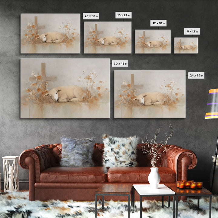 Autumn Cross Grace | Framed Canvas Print | Christian Art Canvas | Christian Wall Art | Christian Decorations | Subtle Christian Art | Chris