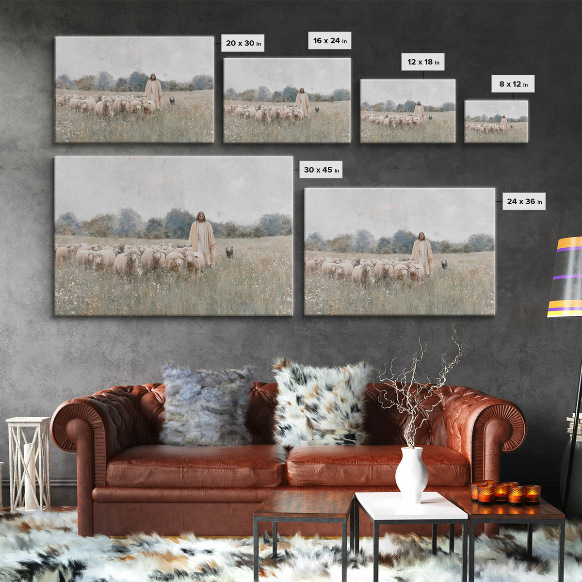 Still Meadow Grace – Framed Canvas Print – Christian Art Prints – Christian Wall Art – Jesus Painting – Christian Art Canvas – Christian Gi