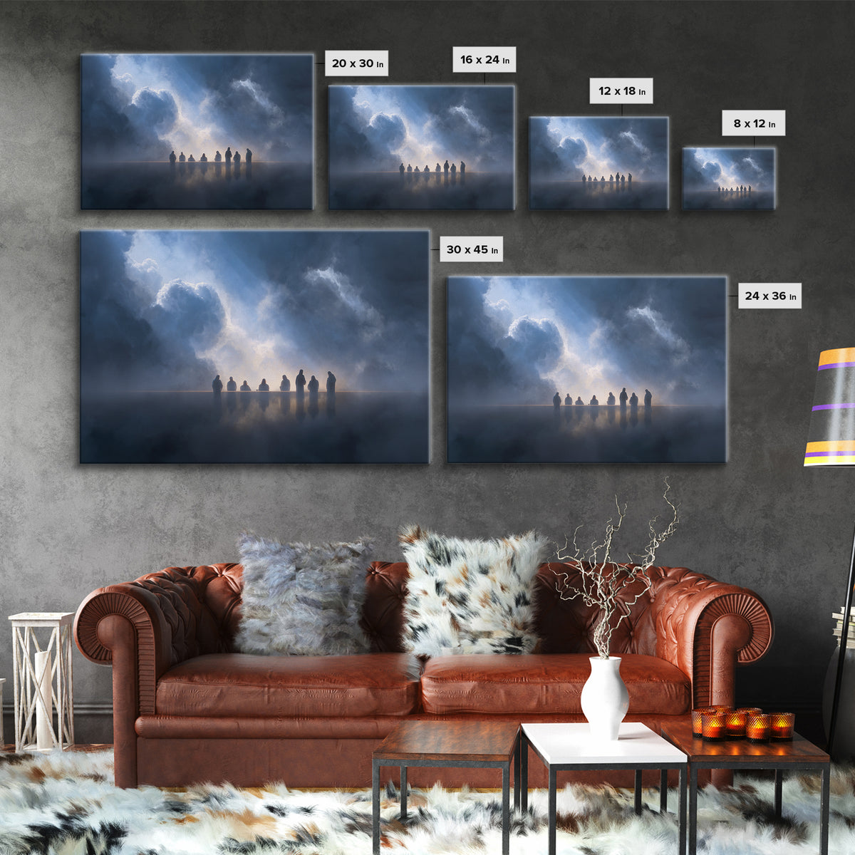 Celestial Feast Vision | Framed Canvas Print | Christian Wall Art | Jesus Painting Canvas | Christian Art Gift | Modern Christian Art | Chr