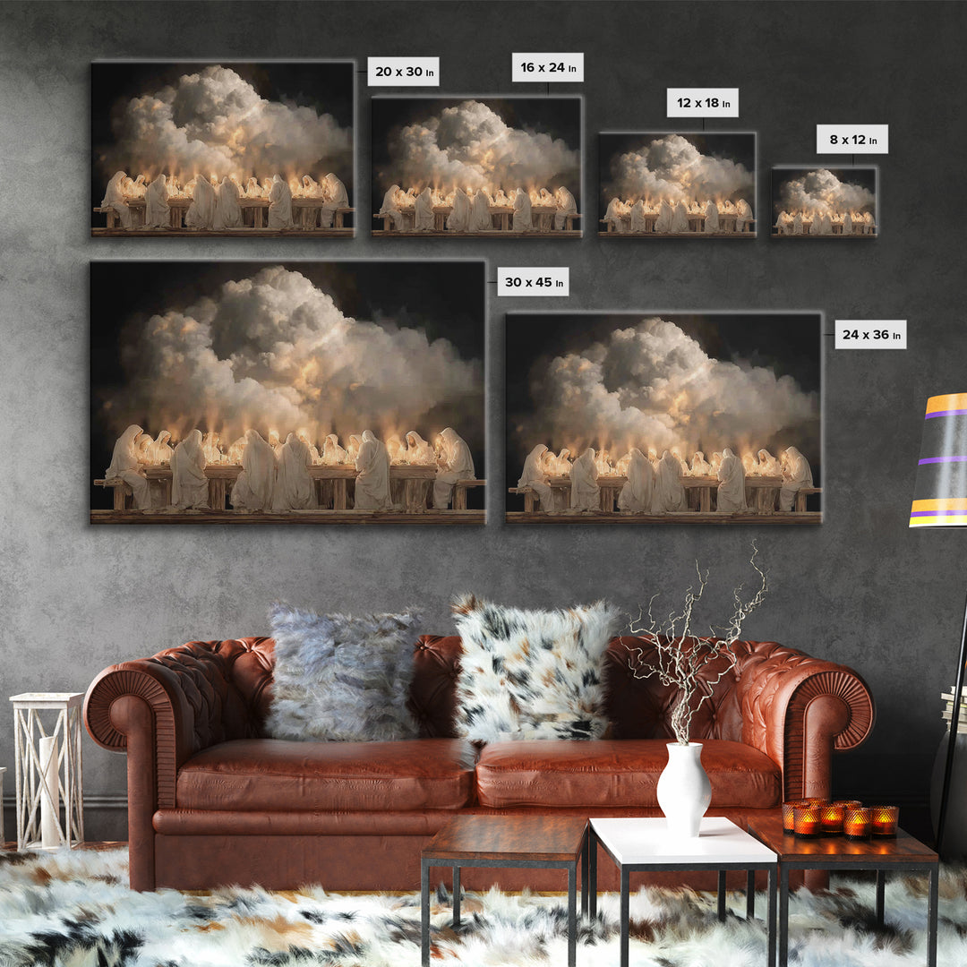 Last Supper Radiance – Framed Canvas Print – Christian Art Canvas – Jesus Wall Art – Christian Decor For Home – Unique Christian Art – Chri