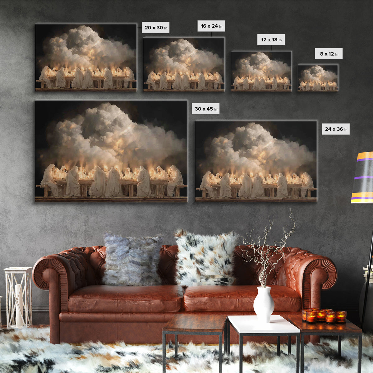 Last Supper Radiance – Framed Canvas Print – Christian Art Canvas – Jesus Wall Art – Christian Decor For Home – Unique Christian Art – Chri