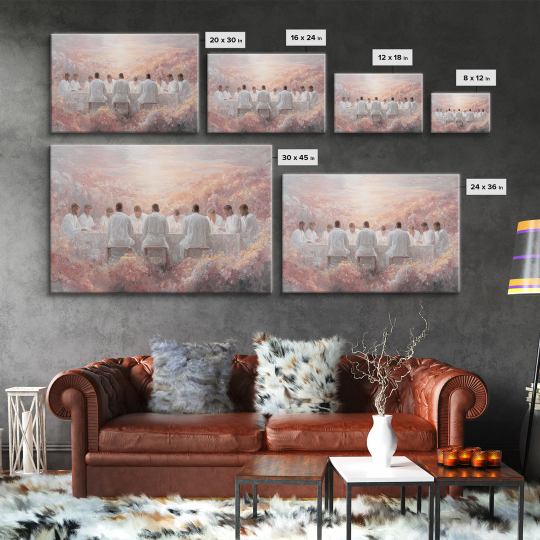 Eternal Communion Light – Framed Canvas Print – Christian Art Canvas – Modern Christian Art – Jesus Painting – Christian Christmas Decorati