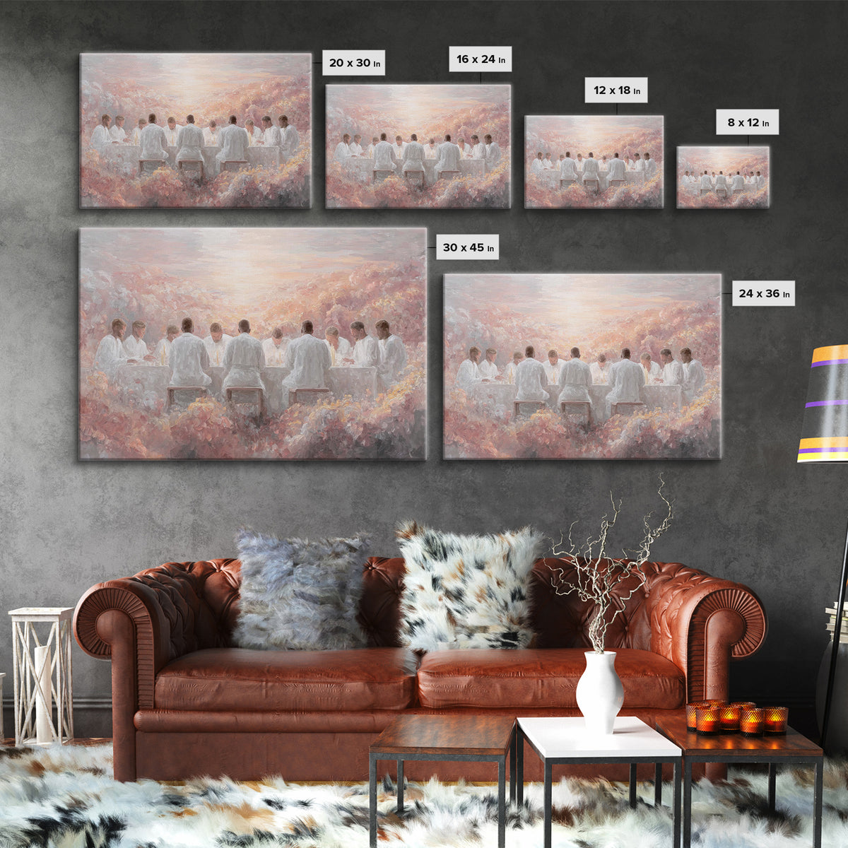 Eternal Communion Light – Framed Canvas Print – Christian Art Canvas – Modern Christian Art – Jesus Painting – Christian Christmas Decorati