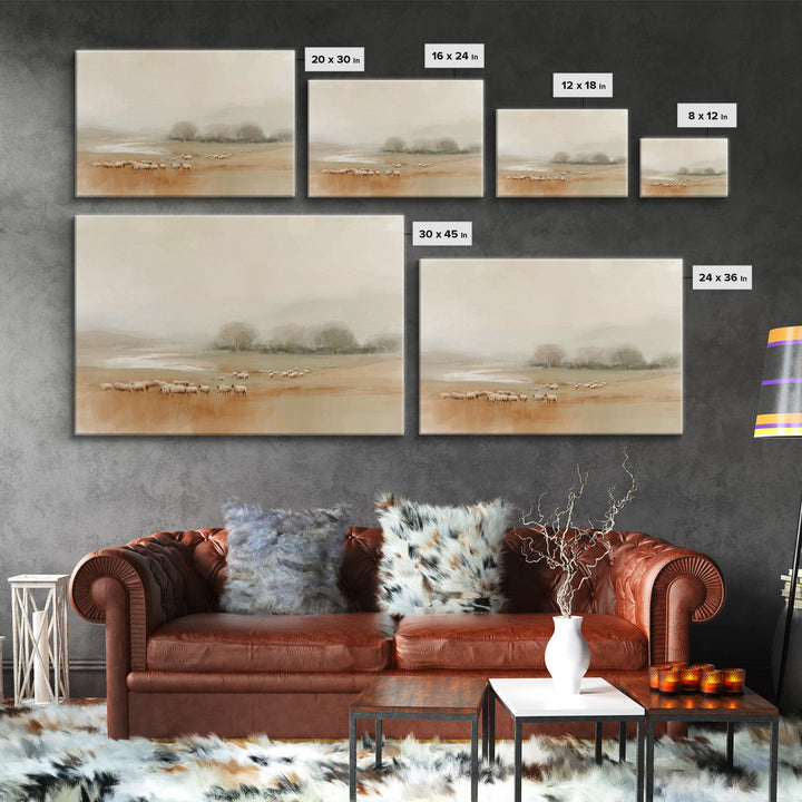 Shepherds In Stillness | Framed Canvas Print | Christian Art Print | Christian Wall Art | Subtle Christian Paintings | Christian Decor | Mo