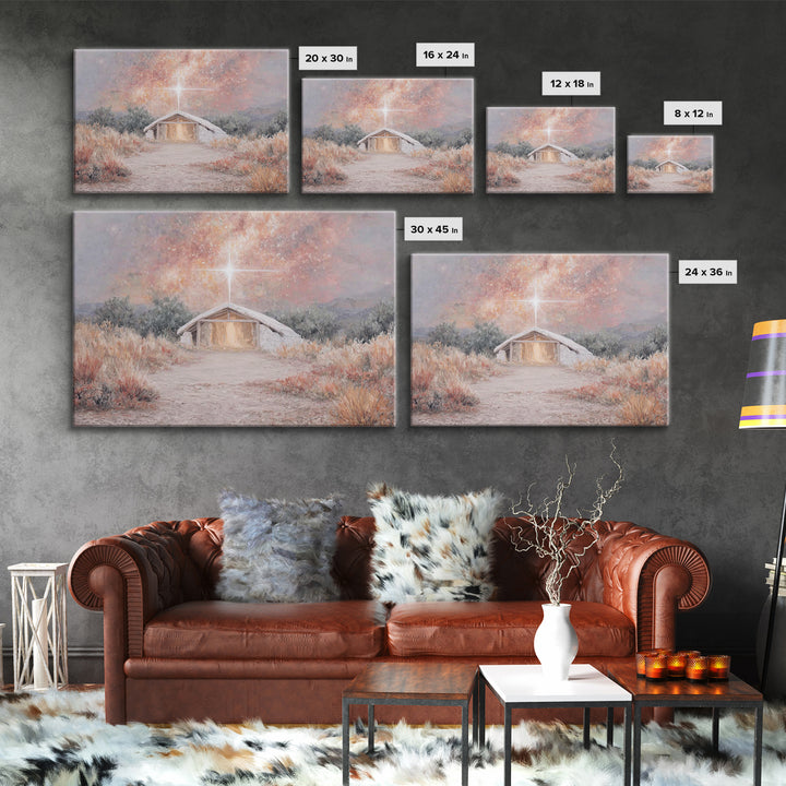Cherished Nativity – Framed Canvas Print – Jesus Painting – Christian Art – Christian Wall Art – Christmas Wall Art – Christian Art Canvas