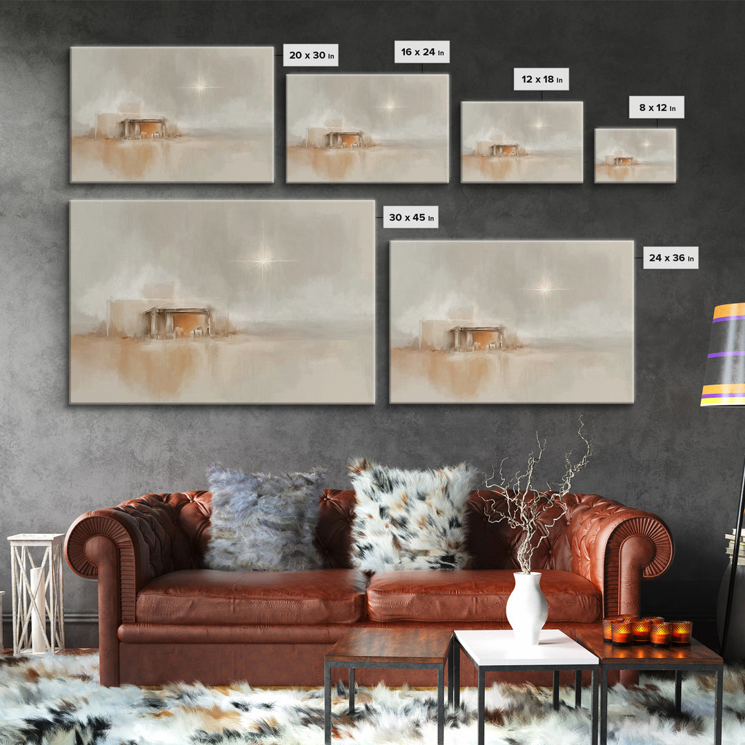 Courtyard Wonder – Framed Canvas Print – Christian Wall Art – Christmas Wall Art – Christian Art Canvas – Christmas Art