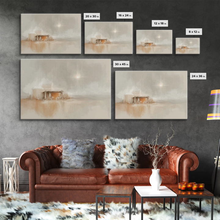 Courtyard Wonder – Framed Canvas Print – Christian Wall Art – Christmas Wall Art – Christian Art Canvas – Christmas Art