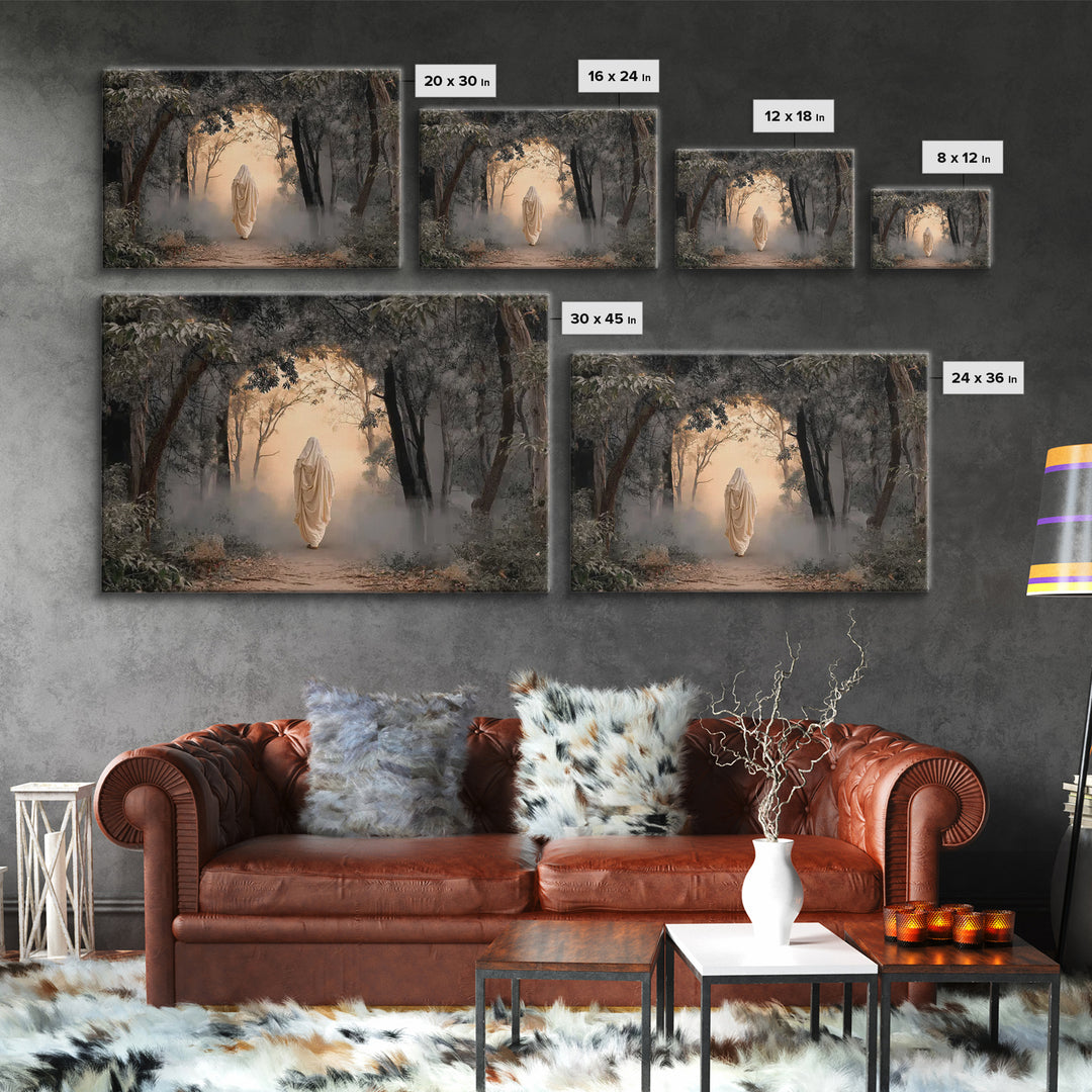 Forest Reverence – Framed Canvas Print – Christian Art Canvas – Christian Wall Art – Christian Painting – Moody Christian Art