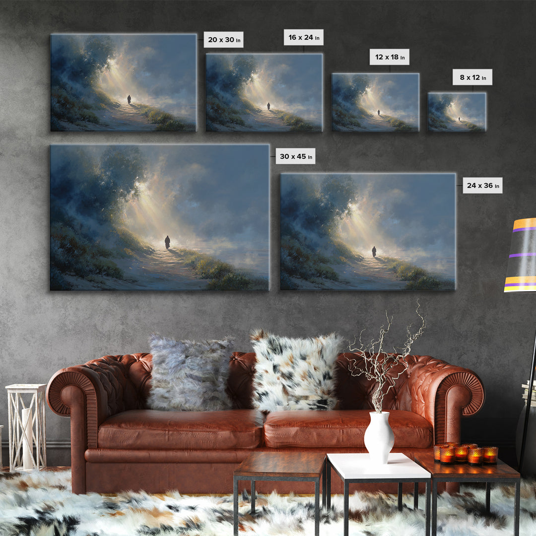 Path Of Mercy – Framed Canvas Print – Christian Wall Art – Jesus Painting – Christian Art Canvas – Moody Christian Art – Christian Gift Ide