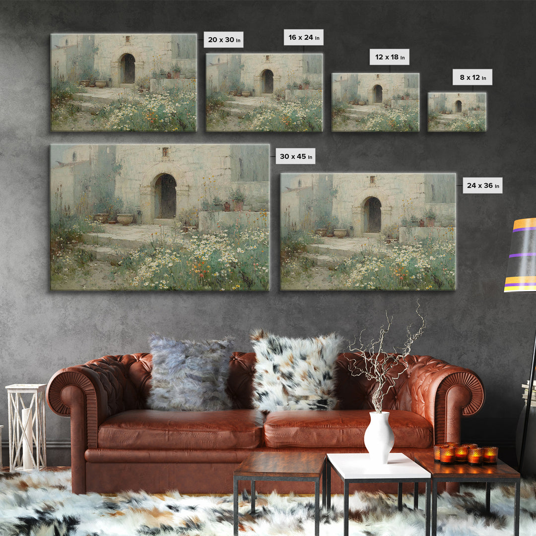 Ancient Sanctuary, Framed Canvas Print, Christian Wall Art, Christian Art Canvas, Vintage Christian Art, Christian Painting, Christian Deco