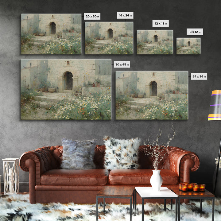 Ancient Sanctuary, Framed Canvas Print, Christian Wall Art, Christian Art Canvas, Vintage Christian Art, Christian Painting, Christian Deco