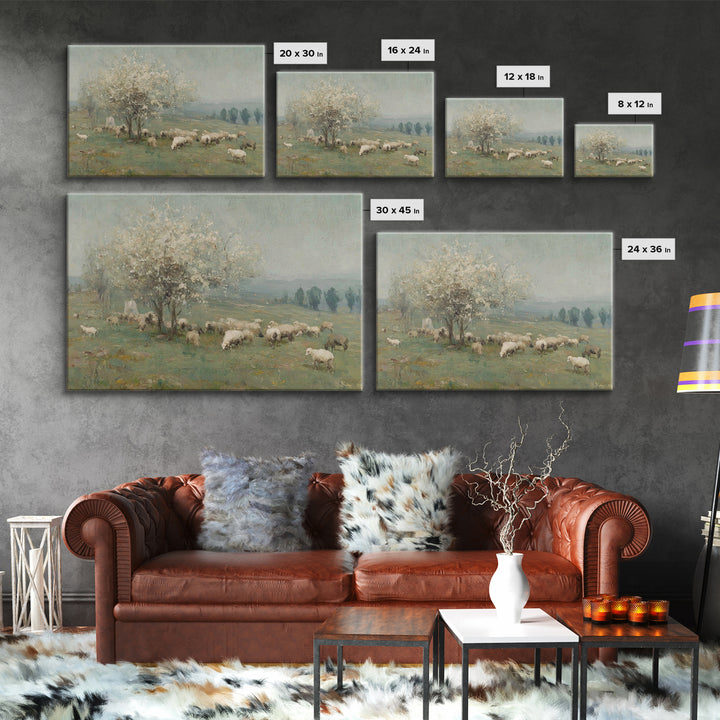 Springtime Shepherd Joy | Framed Canvas Print | Christian Art Canvas | Christian Wall Art | Vintage Christian Art | Christian Gift Ideas |