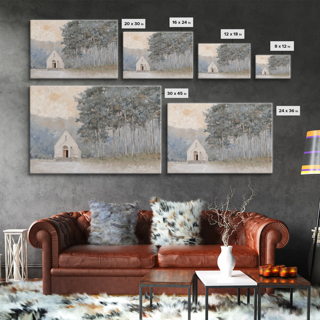 Morning Grace Chapel – Framed Canvas Print – Christian Wall Art – Large Christian Painting – Christian Art Print – Christian Decor – Christ