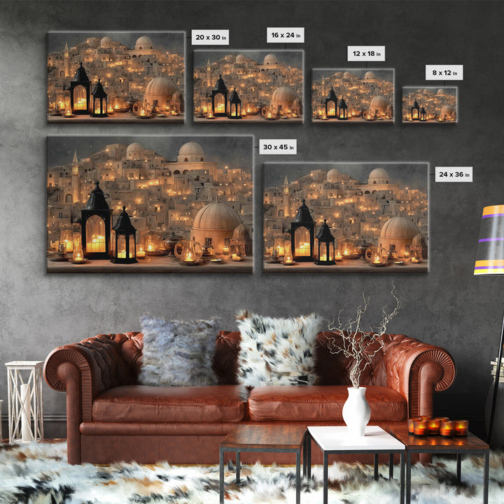 City Of Light – Framed Canvas Print – Christian Wall Art – Christian Christmas Art – Christian Art Canvas – Christian Decor – Jesus Art