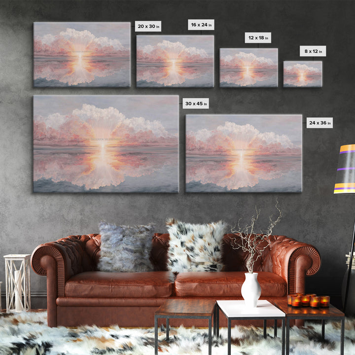 Heavenly Dawn Radiance, Framed Canvas Print, Christian Wall Art, Christian Art Canvas, Modern Christian Art, Christian Gift Ideas, Christma