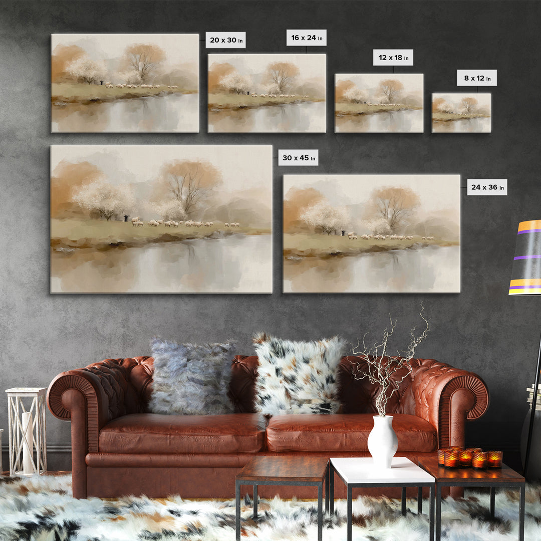 Shepherds In Bloom | Framed Canvas Print | Christian Wall Art | Christian Art Canvas | Pastoral Scenery | Christian Art Prints | Christian