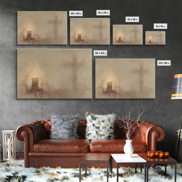 Quiet Devotion – Framed Canvas Print – Christian Art – Christian Wall Art – Moody Christian Art – Christian Art Canvas