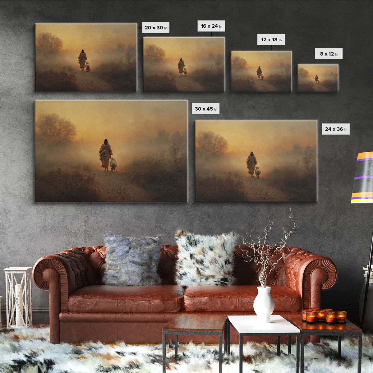 Valley Of Dawn | Framed Canvas Print | Christian Wall Art | Christian Art Canvas | Moody Christian Art | Christian Decoration | Christian A