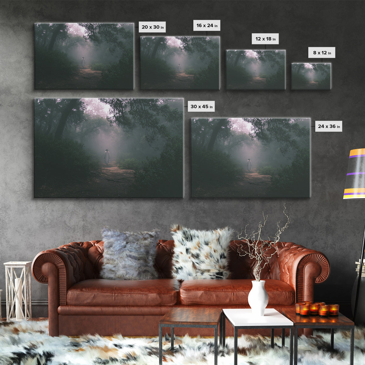 Mist Of His Presence, Framed Canvas Print, Christian Wall Art, Christian Art Canvas, Subtle Christian Art, Christian Paintings, Christian A