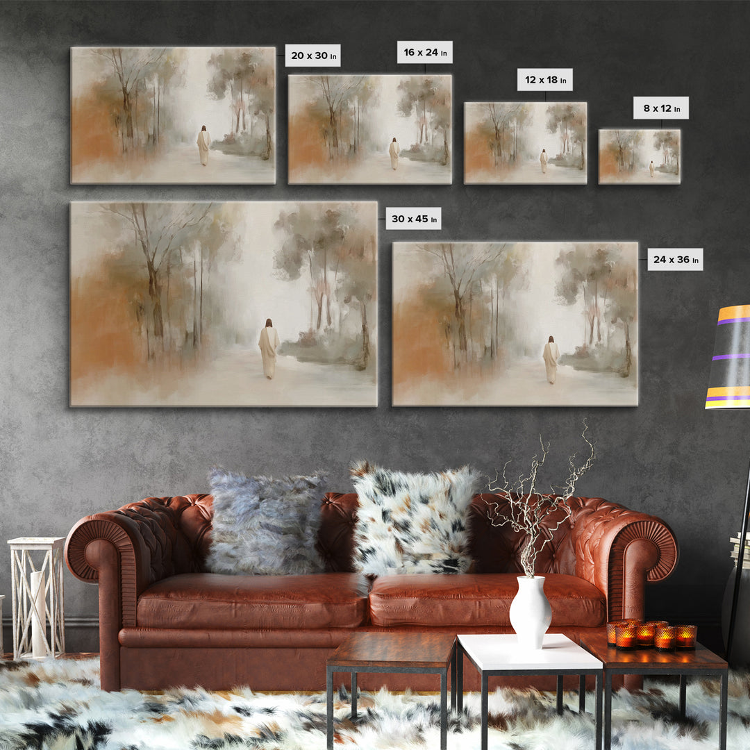Radiant Path Home – Framed Canvas Print – Christian Wall Art – Christian Art Canvas – Pastoral Scenery – Christian Painting – Christian Dec