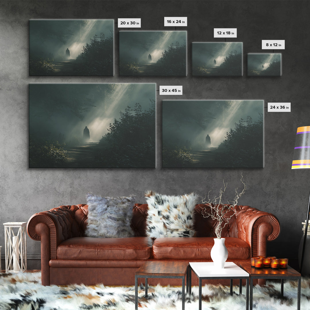 Light Of The Way – Framed Canvas Print – Christian Wall Art – Moody Christian Art – Christian Art Canvas – Christian Art Gift – Jesus Paint