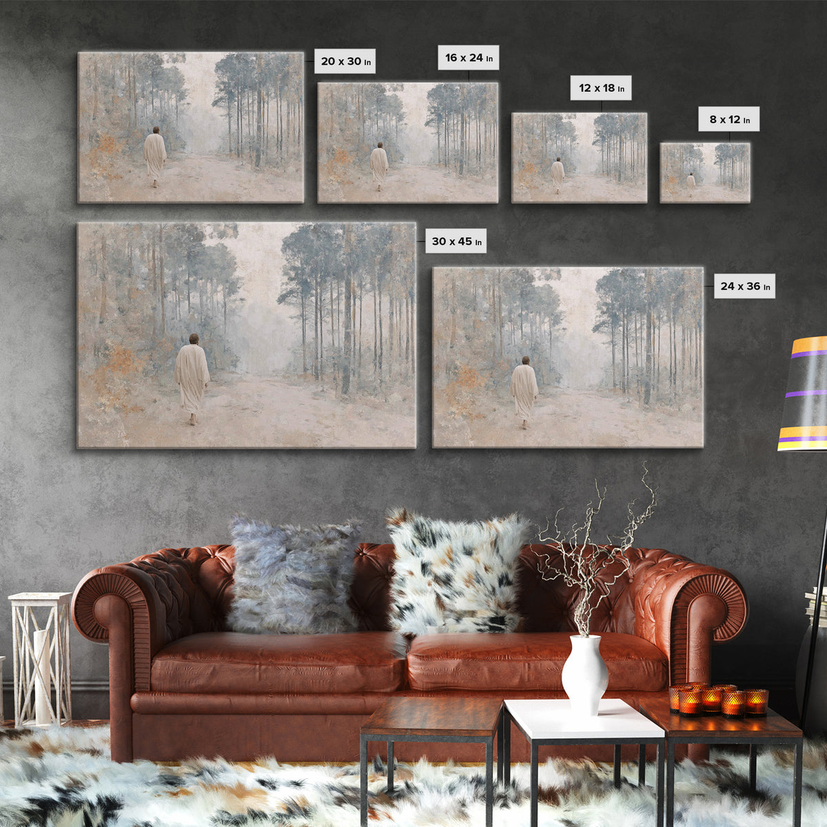 Path Of Peace, Framed Canvas Print, Christian Wall Art, Subtle Christian Art, Christian Art Canvas, Christian Art Work, Jesus Painting