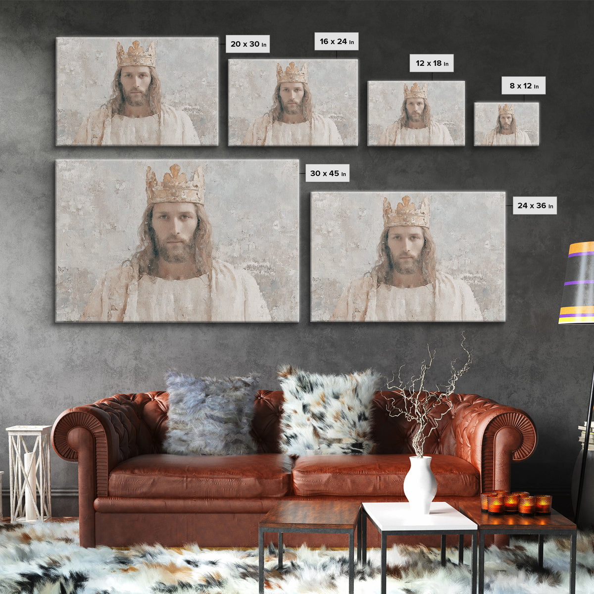 Eternal King – Framed Canvas Print – Christian Wall Art – Vintage Christian Art – Christian Art Canvas – Jesus Painting – Christian Gift Id