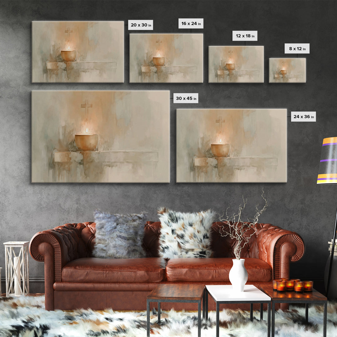 Sanctuary Glow – Framed Canvas Print – Christian Art Canvas – Christian Wall Art – Subtle Christian Art – Christian Art