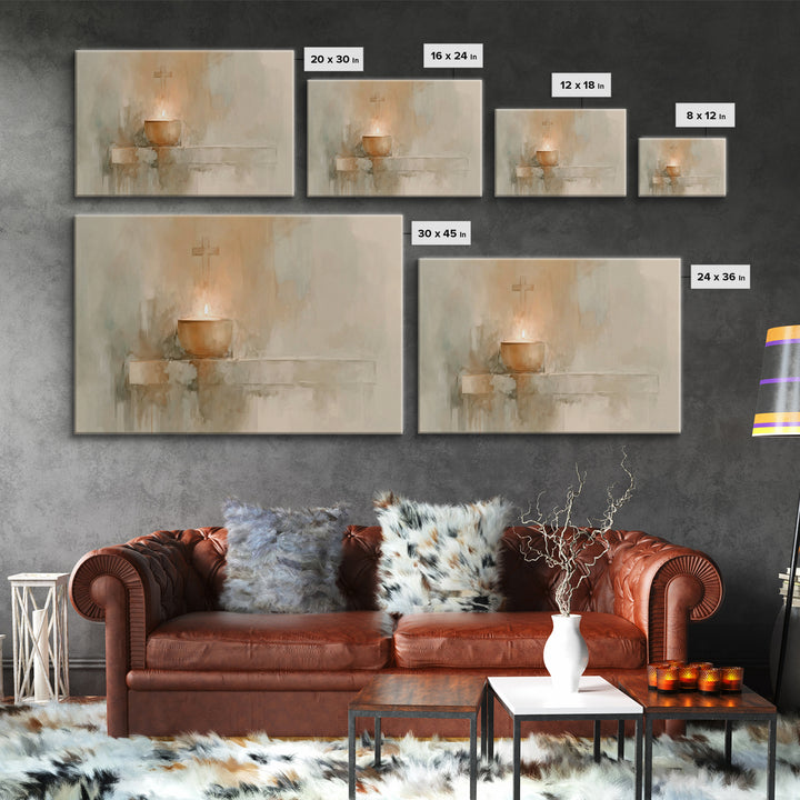 Sanctuary Glow – Framed Canvas Print – Christian Art Canvas – Christian Wall Art – Subtle Christian Art – Christian Art