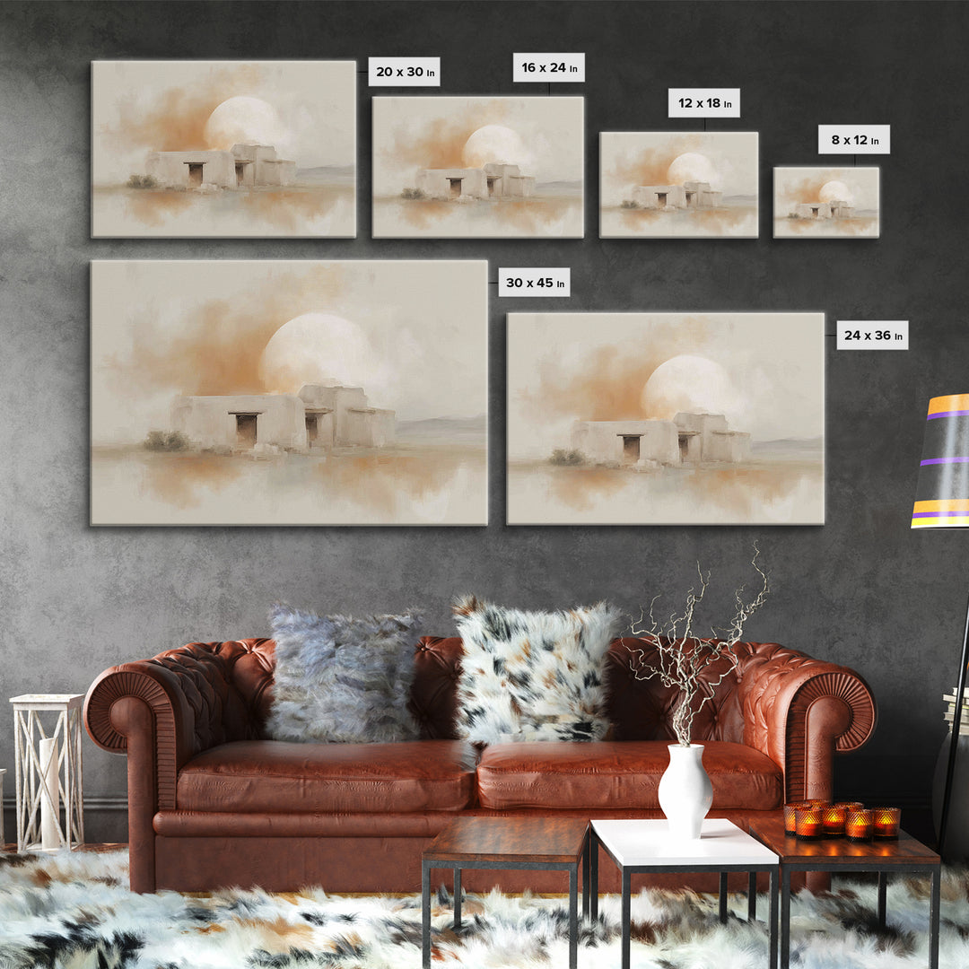 Bethlehem Dawn Dwelling | Framed Canvas Print | Christian Art Canvas | Christian Wall Art | Christmas Art Prints | Christian Christmas Art
