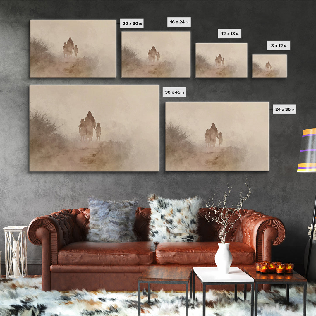 Guiding Steps Home – Framed Canvas Print – Christian Art Canvas – Christian Wall Art – Jesus Painting – Christian Art Prints – Christian Gi