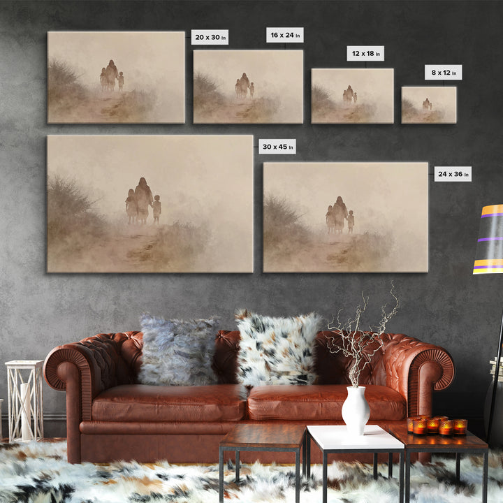 Guiding Steps Home – Framed Canvas Print – Christian Art Canvas – Christian Wall Art – Jesus Painting – Christian Art Prints – Christian Gi