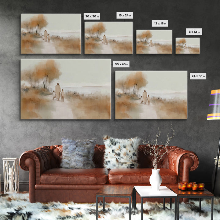 Autumn Walk Grace | Framed Canvas Print | Christian Art Canvas | Christian Wall Art | Jesus Painting | Christian Gift Ideas | Christian Art