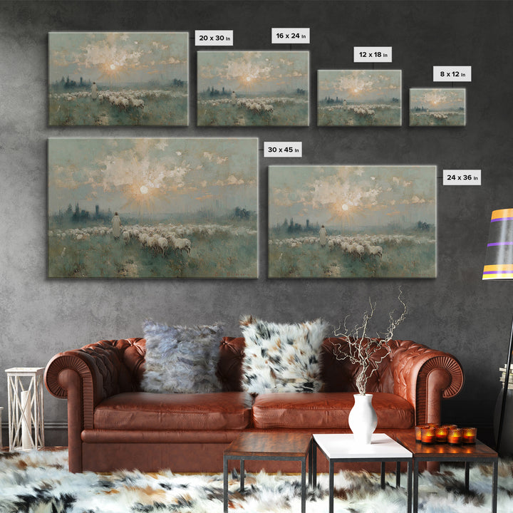 Rising Light – Framed Canvas Print – Christian Art Canvas – Christian Wall Art – Jesus Painting – Large Christian Art – Christian Christmas