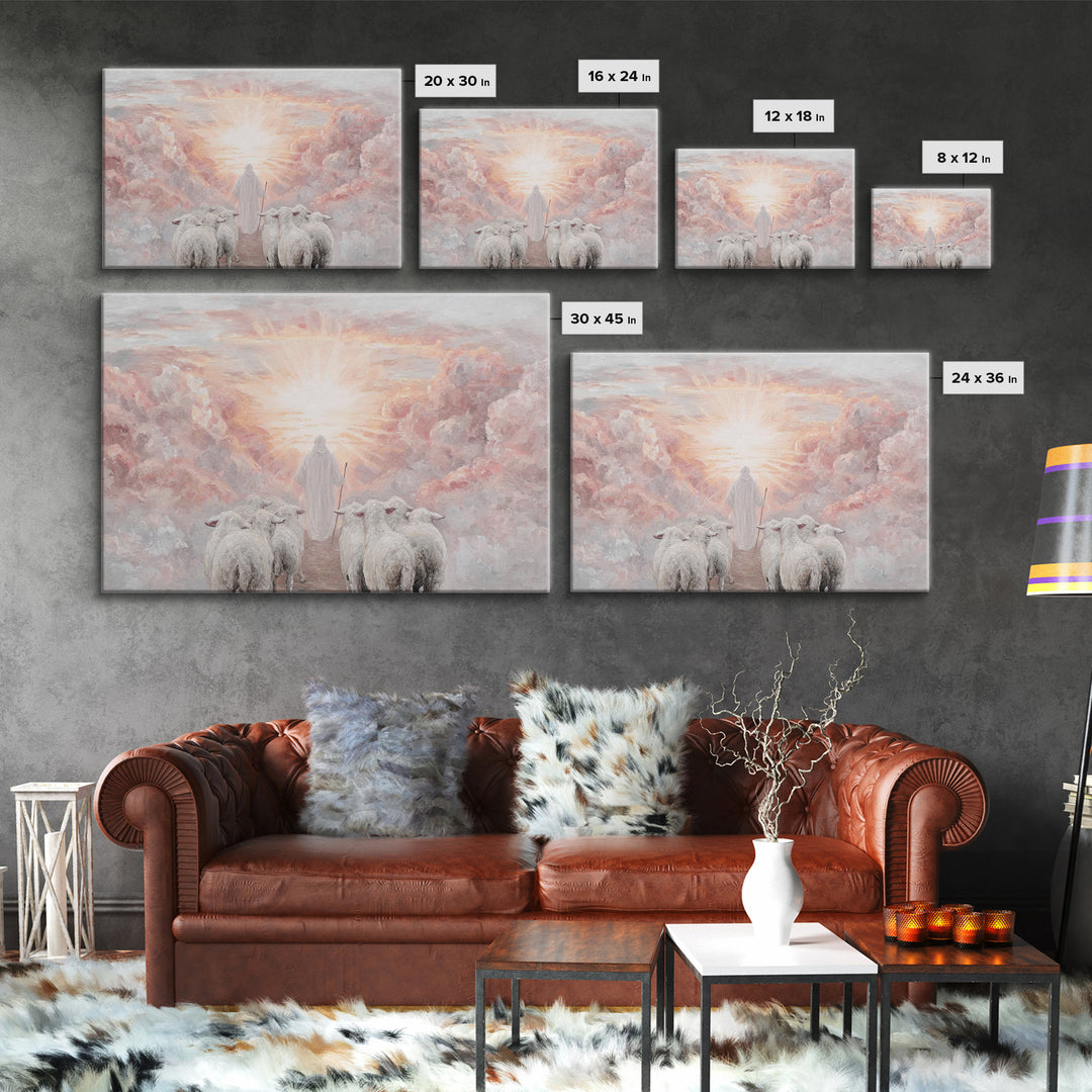 Heavenly Dawn – Framed Canvas Print – Christian Wall Art – Christian Art Canvas – Jesus Painting – Christian Decor – Modern Christian Art