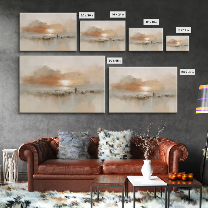 Pastoral Ember – Framed Canvas Print – Christian Wall Art – Christian Art Canvas – Jesus Painting – Subtle Christian Art – Christian Home D